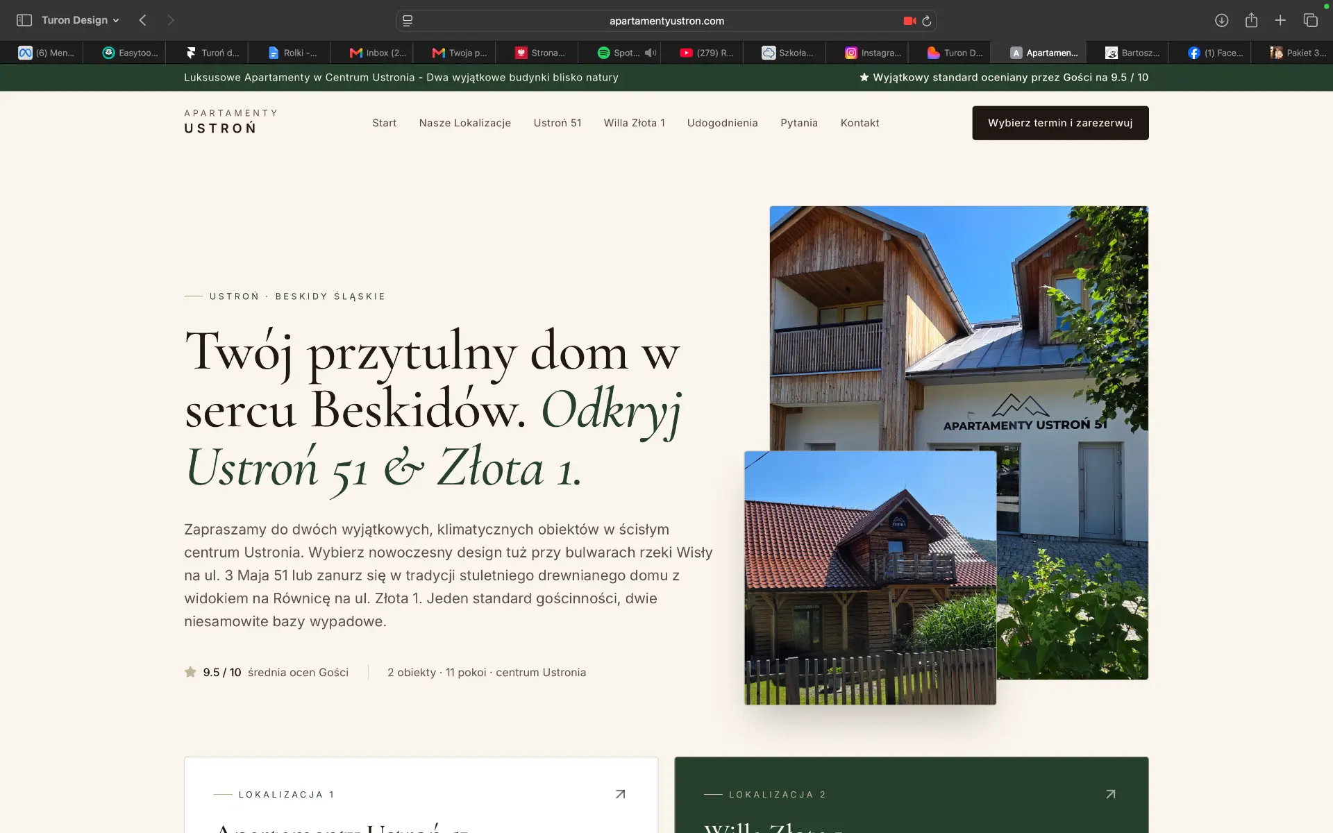 Strona główna Apartamentów Ustroń